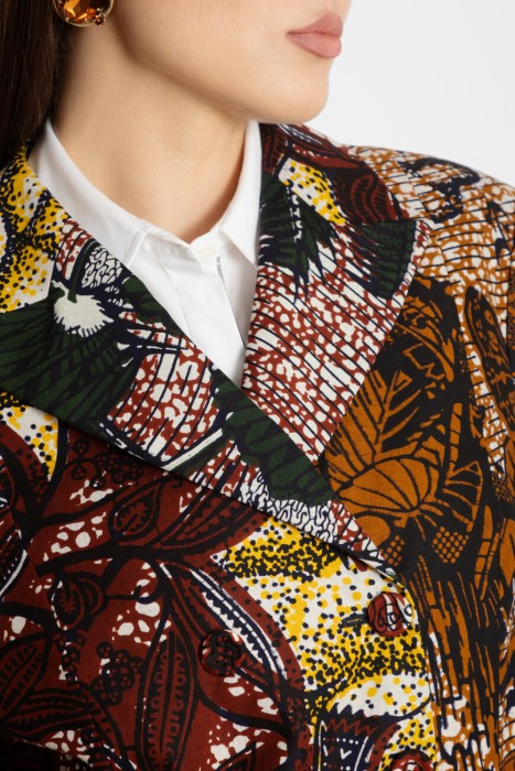 пиджак  с принтом toile de jouy цветной из франции вид сбоку