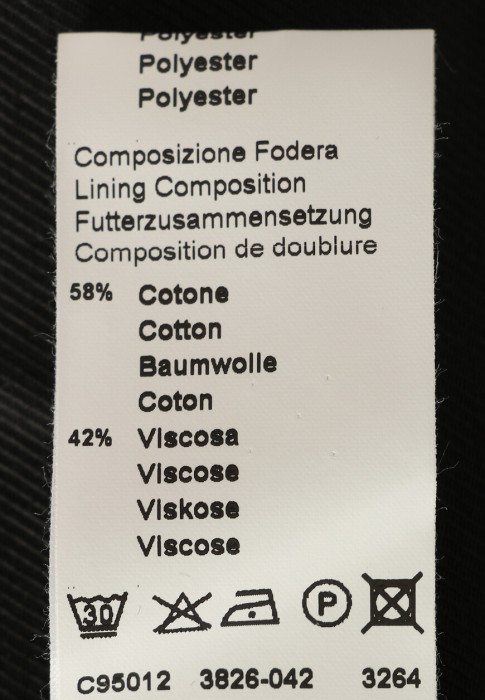 пиджак  для взрослого возраста с изнаночной стороны