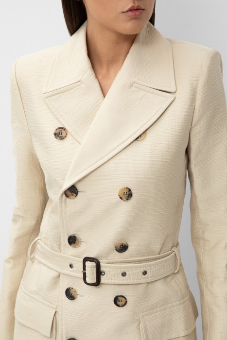 плащ  модель saharienne из франции вид сбоку