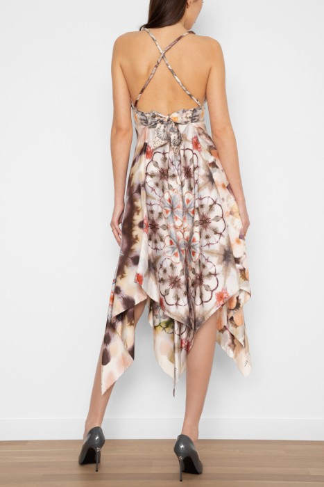 платье  из шелка с принтом по цене 207200 руб вид справа