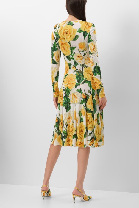 платье  модель из коллекции flowering от бренда dolce & gabbana вид слева