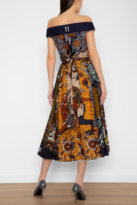 платье  с принтом fauna от бренда dior вид слева