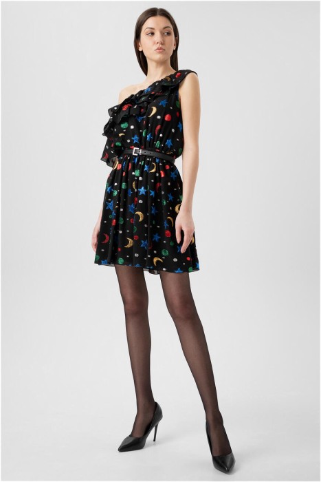 платье  с вышивкой из полиэстера спереди