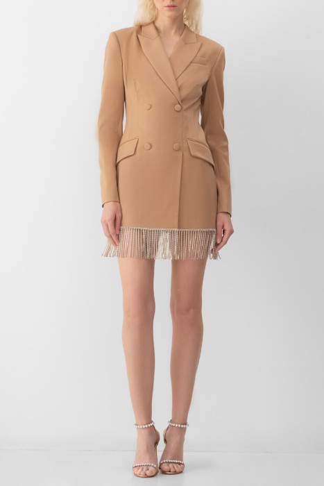 платье-жакет  из шерсти спереди