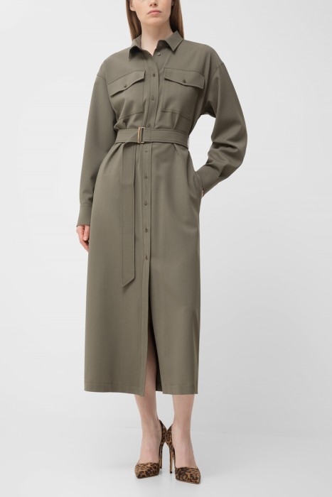 платье  из шерсти спереди