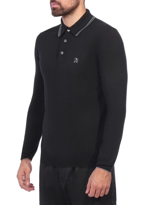 поло длинный рукав  из италии вид сбоку