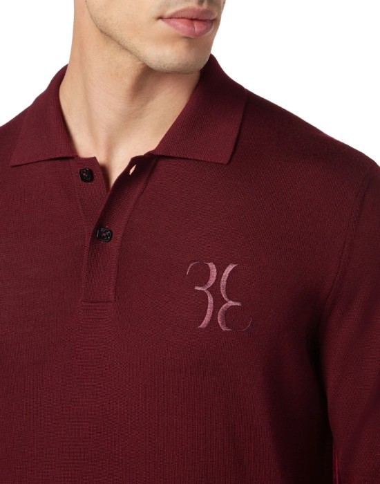 поло с длинным рукавом  из италии вид сбоку