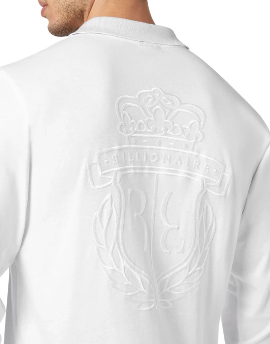 поло с длинным рукавом  из италии вид сбоку