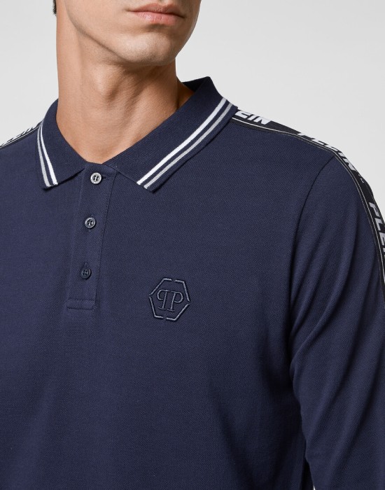 поло с длинным рукавом  из проверенных материалов спереди