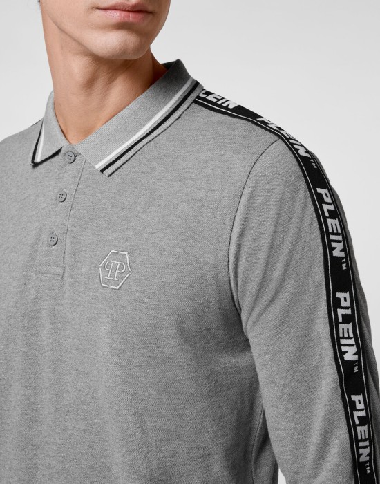 поло с длинным рукавом  из проверенных материалов спереди