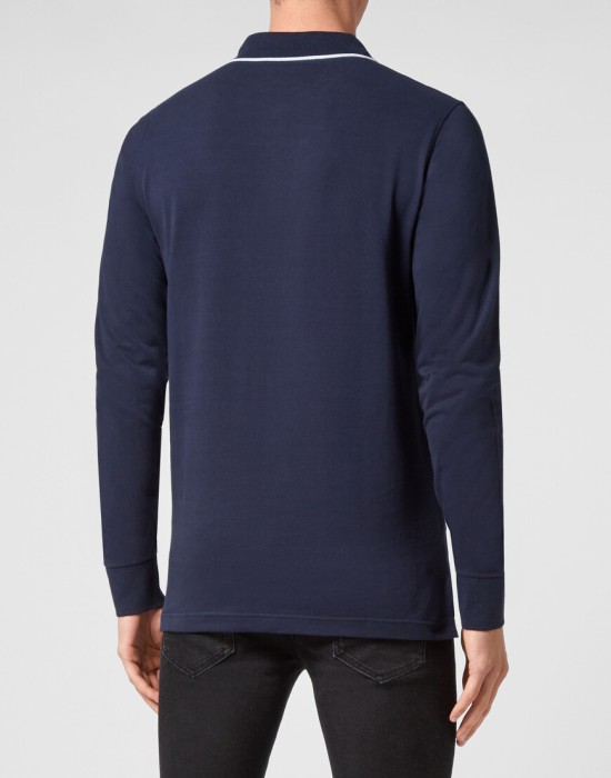 поло с длинным рукавом  из америки вид сбоку