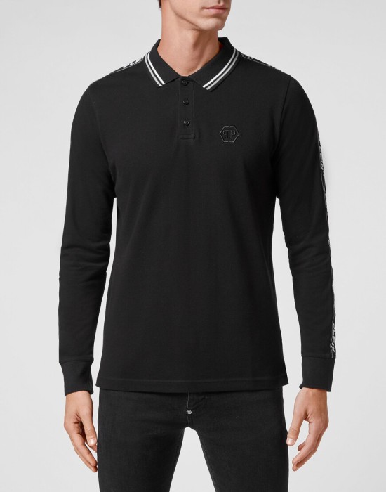 поло с длинным рукавом  от бренда philipp plein вид слева