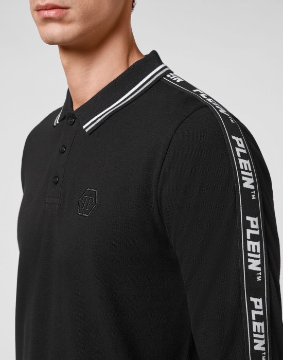 поло с длинным рукавом  из проверенных материалов спереди