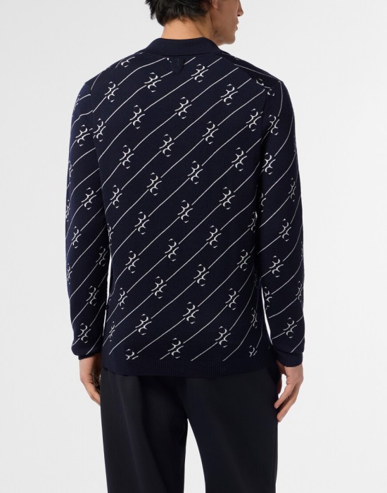 поло с длинным рукавом  из италии вид сбоку