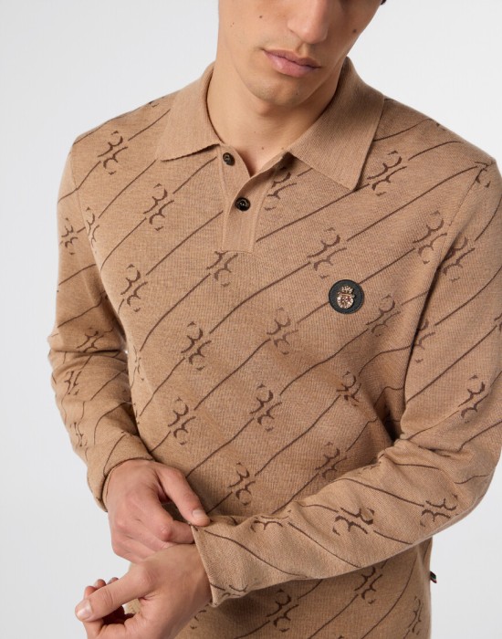 поло с длинным рукавом  из проверенных материалов спереди