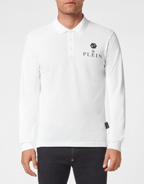 поло с длинным рукавом от бренда philipp plein вид слева