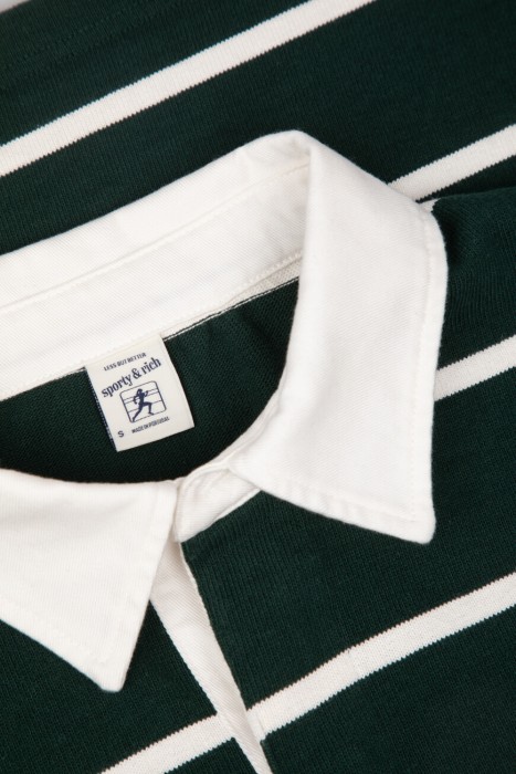 поло sporty rich модель serif logo rugby из хлопка спереди