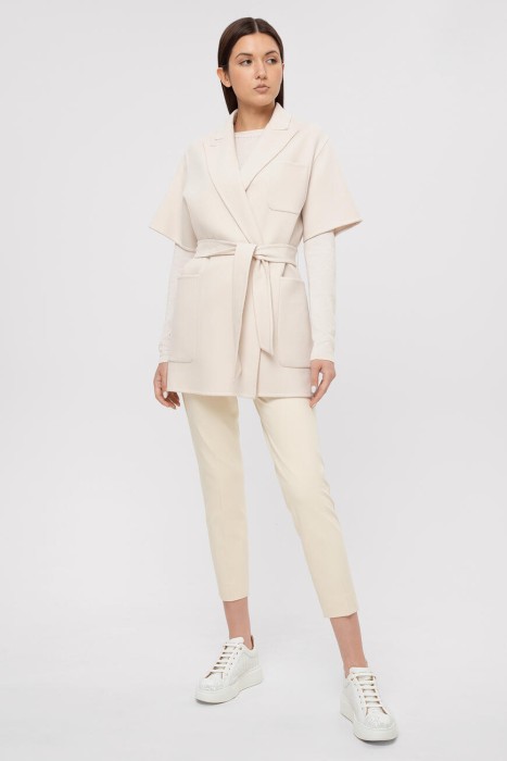 полупальто  из кашемировой и шерстяной ткани от бренда max mara вид слева