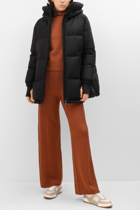 пуховик  из шерсти спереди