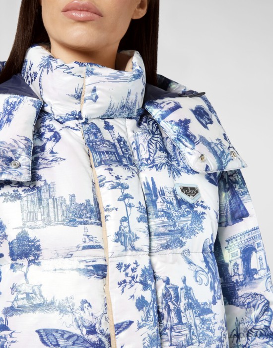 пуховик  универсального стиля с лицевой стороны