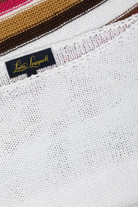 пуловер  модель colors из льна спереди