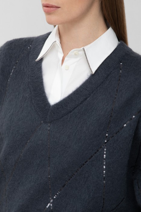 пуловер  из италии вид сбоку