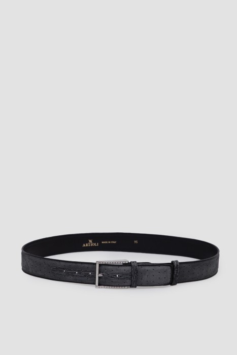 Товар с артикулом BELTS-492/40 PALLADIO-BLACK ALCE CALF/GRAY вид сзади