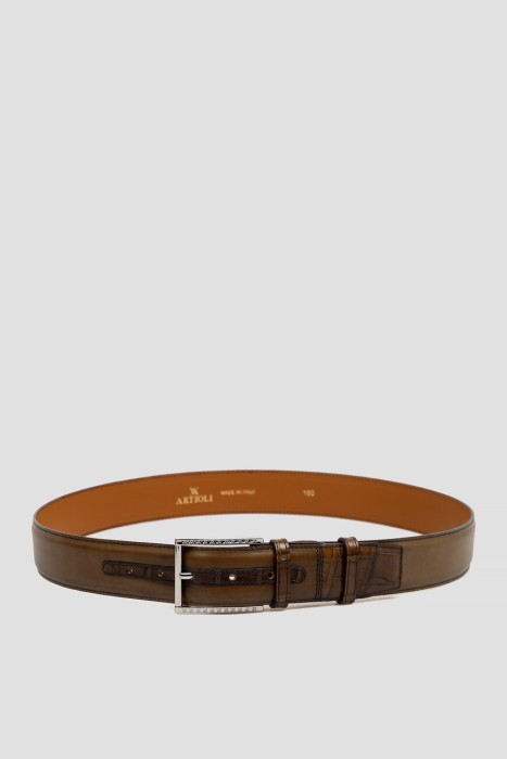 Товар с артикулом BELTS 492/40 PALLADIO-DUST BUFFERED CALF/DUST BUFF.CALF/ALLIGATOR вид сзади