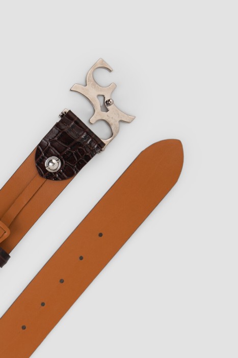 ремень  из кожи спереди