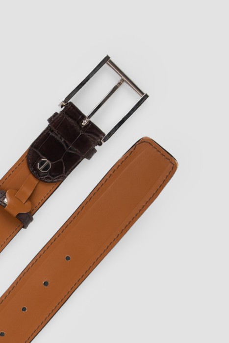 ремень  из кожи спереди