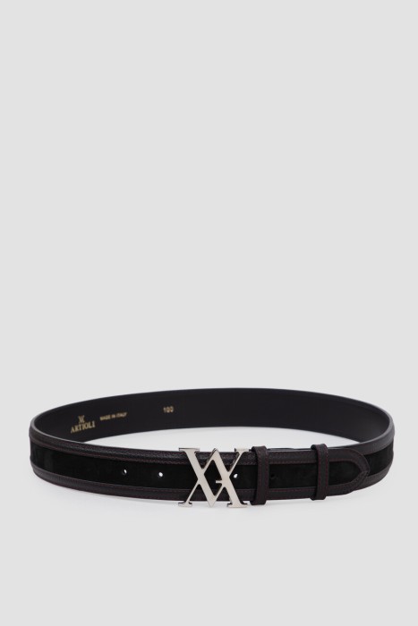 Товар с артикулом BELTS VA2/40 PALLADIO-BLACK ALCE CALF/SUEDE вид сзади