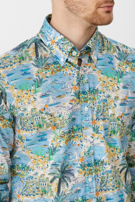 рубашка  модель из коллекции riviera hello capri из италии вид сбоку