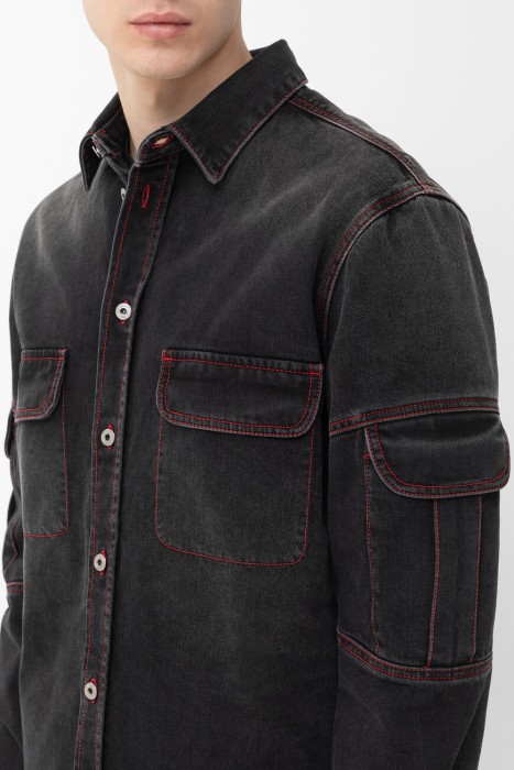 рубашка  модель script samurai из франции вид сбоку