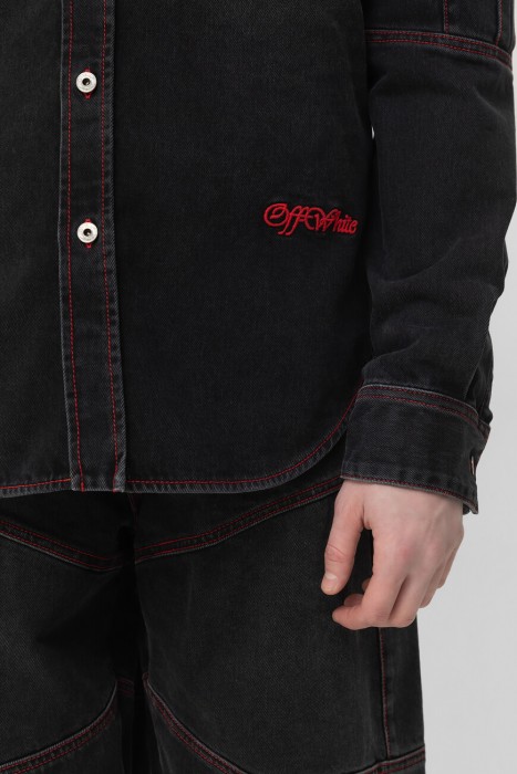 рубашка  модель script samurai из хлопка спереди