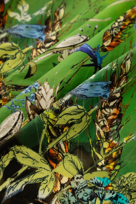 рубашка  с цветочным принтом из хлопка спереди