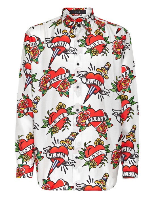 рубашка  от бренда philipp plein вид слева