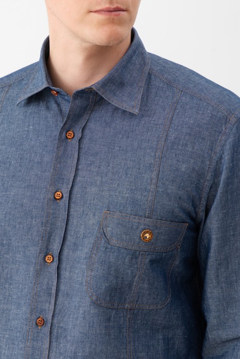 рубашка  из англии вид сбоку