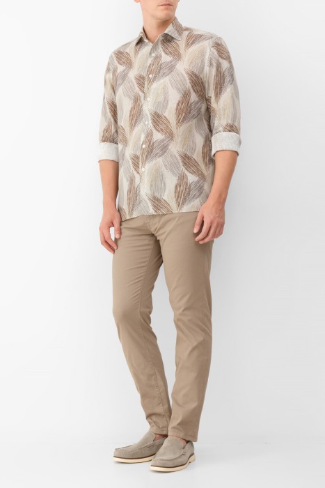 рубашка  из льна спереди