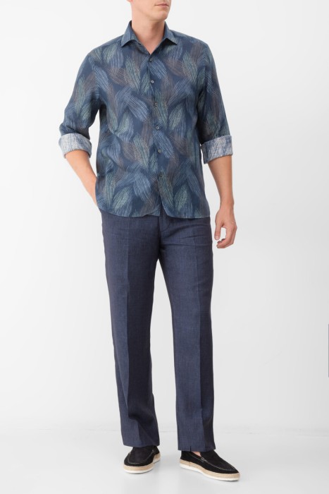 рубашка  из льна спереди