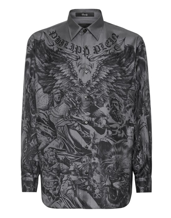 рубашка  от бренда philipp plein вид слева