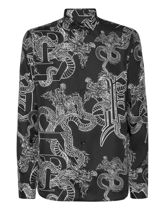 рубашка  от бренда philipp plein вид слева