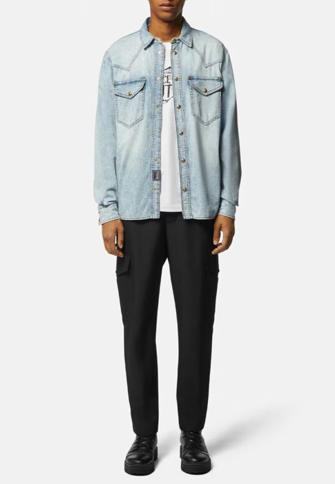 рубашка  от бренда versace jeans couture вид слева