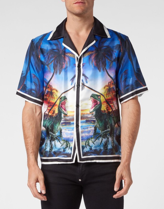 рубашка  от бренда philipp plein вид слева