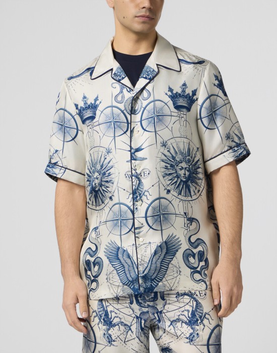 рубашка  от бренда philipp plein вид слева