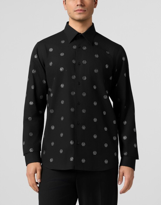 рубашка  от бренда philipp plein вид слева