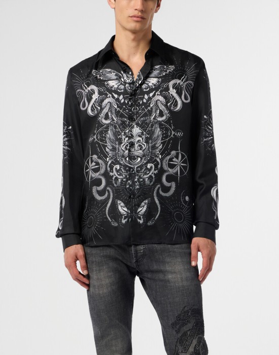 рубашка  от бренда philipp plein вид слева