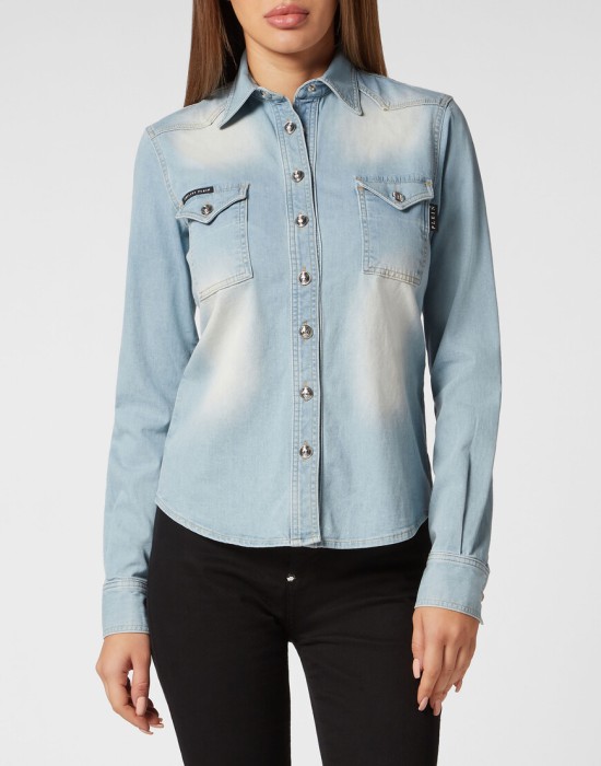 рубашка  от бренда philipp plein вид слева