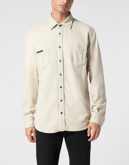 рубашка  от бренда philipp plein вид слева