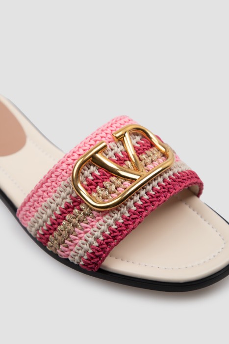 сандалии  модель slide из хлопка спереди