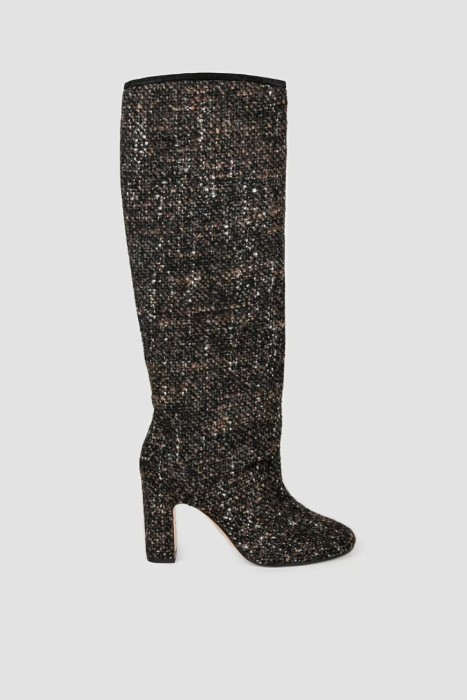 сапоги  из плотного фактурного твида D48802X05S3901001 фотография